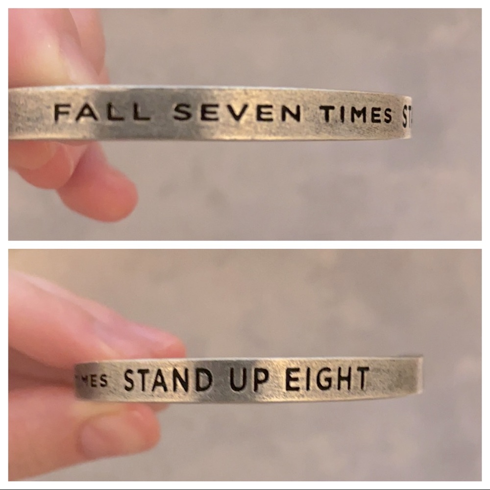 Inspirational Silver Bangle Bracelet